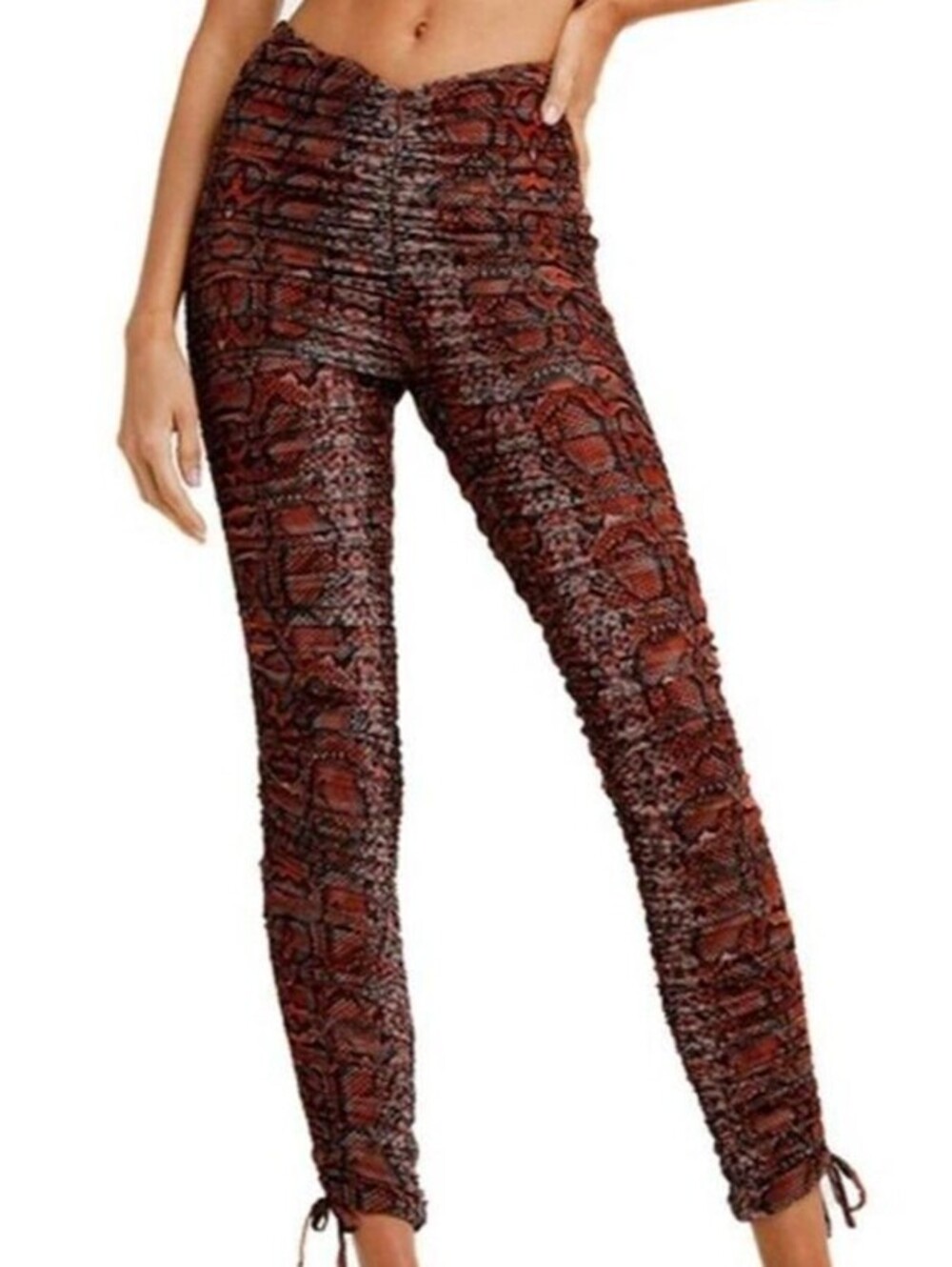 I.AM.GIA Colette red snakeskin ruched pants sz S